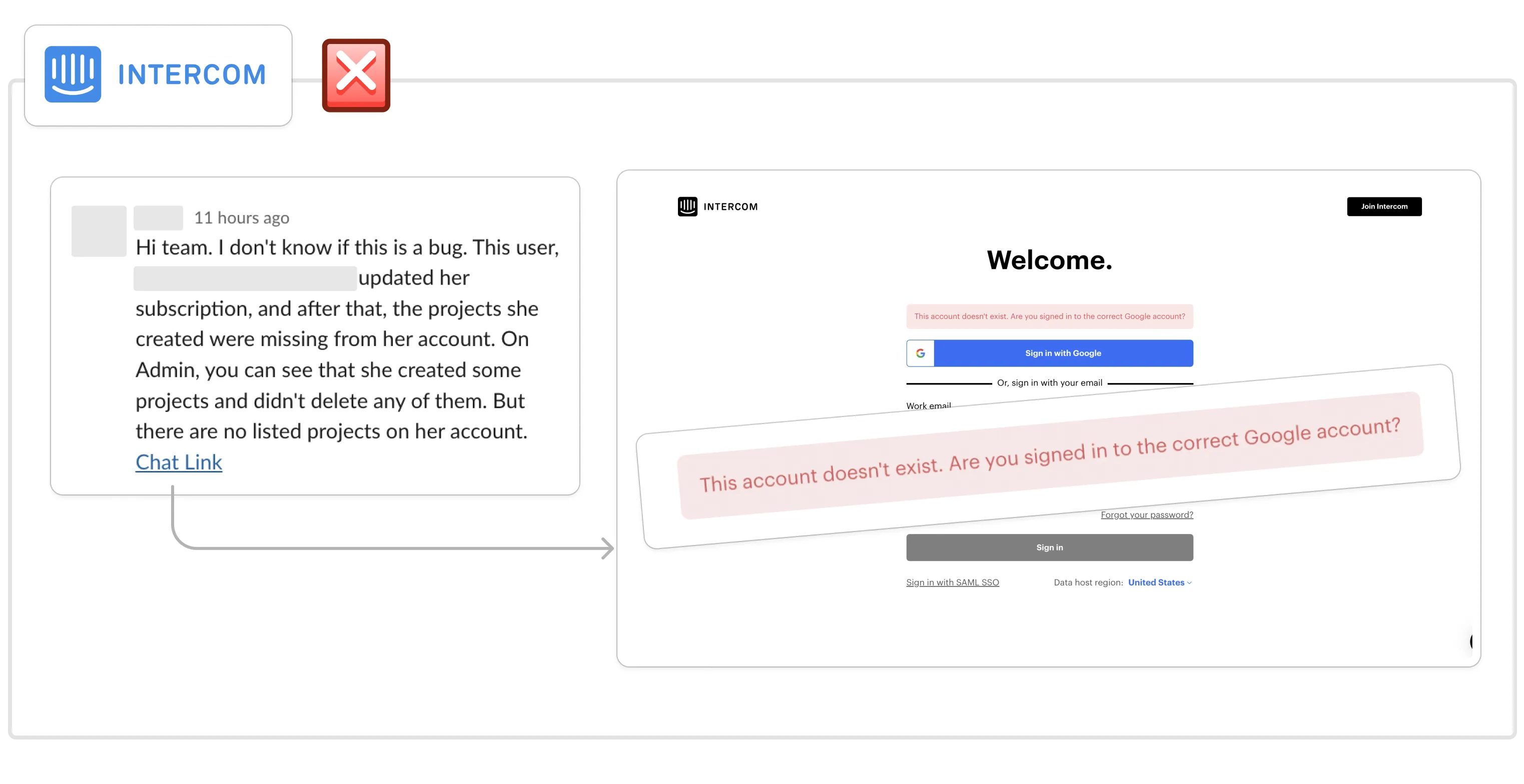 Intercom dead end when opening a private link