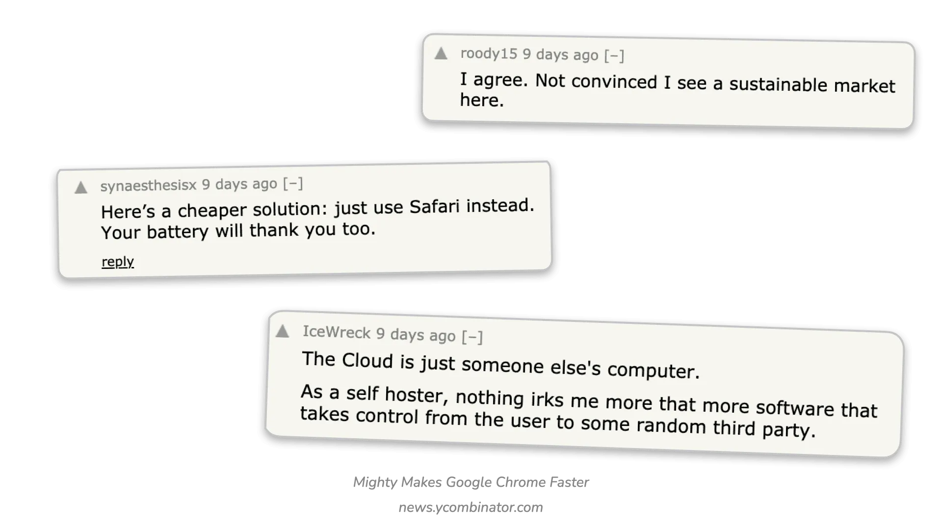 Hacker News comments on Mighty’s launch