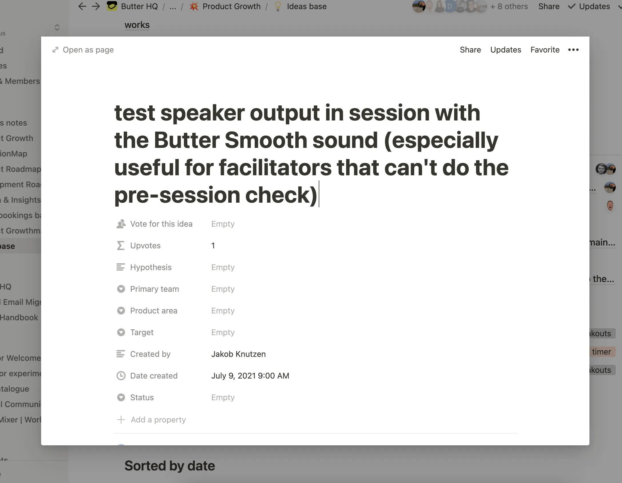 Notion page created automatically from Slack