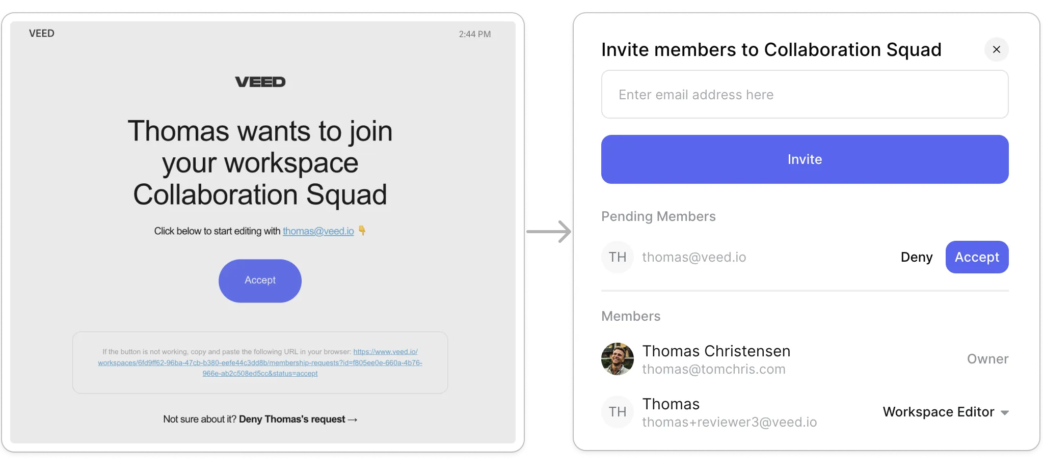 VEED’s approval notifications